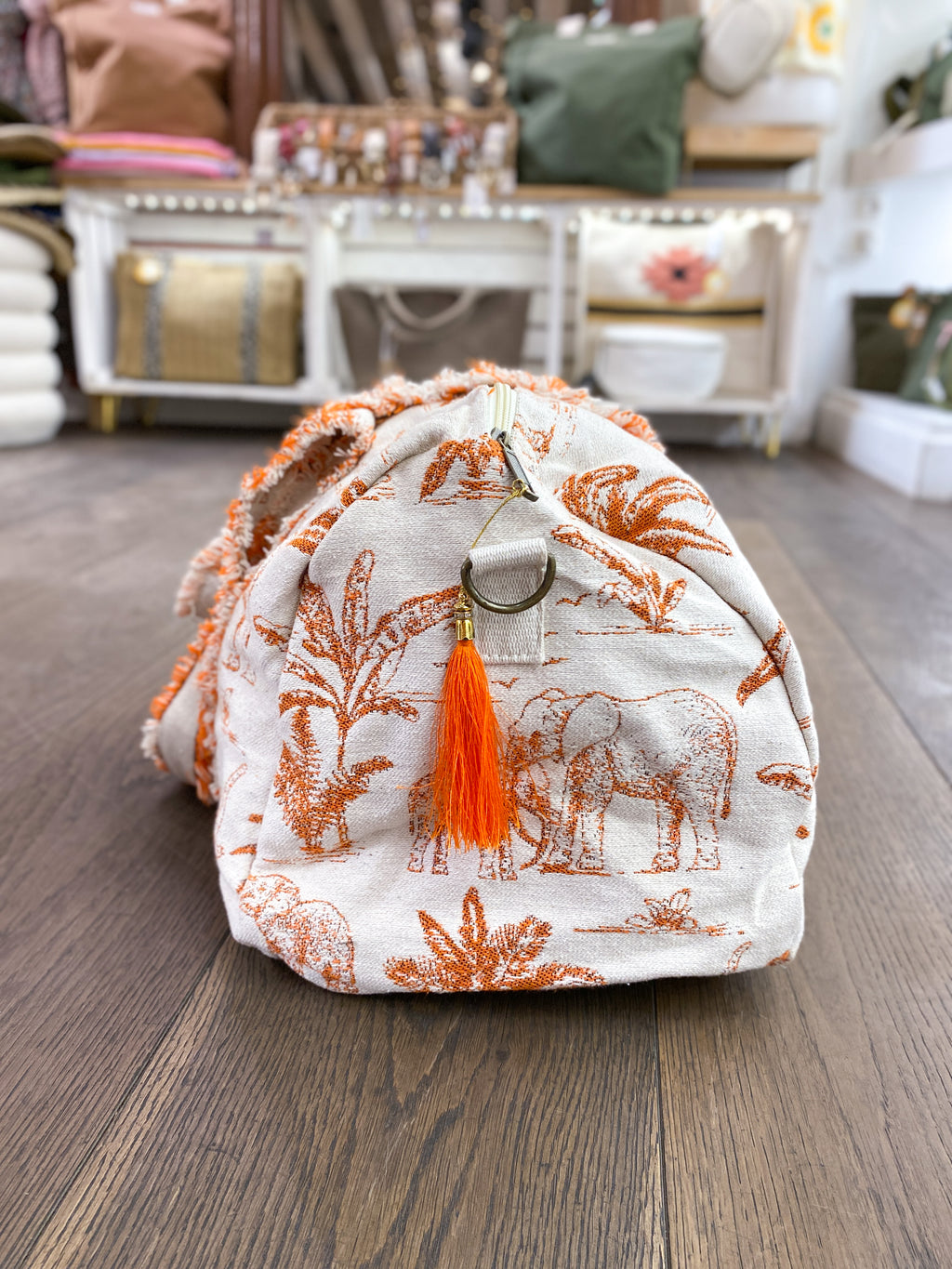 Sac de voyage en tissu jacquard avec trousses