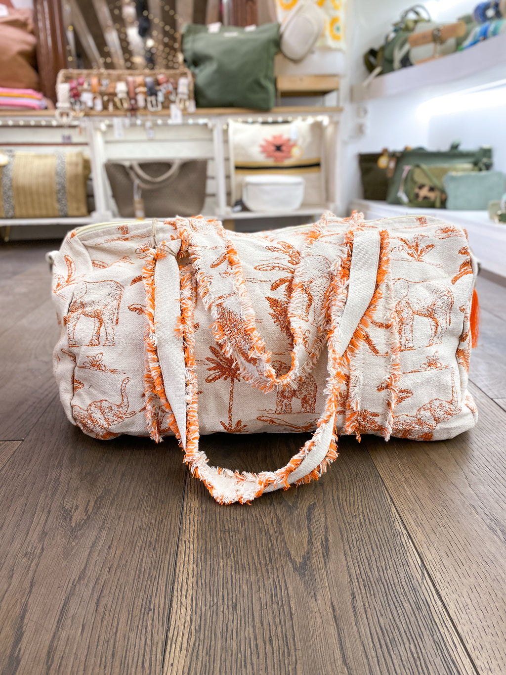 Sac de voyage en tissu jacquard avec trousses