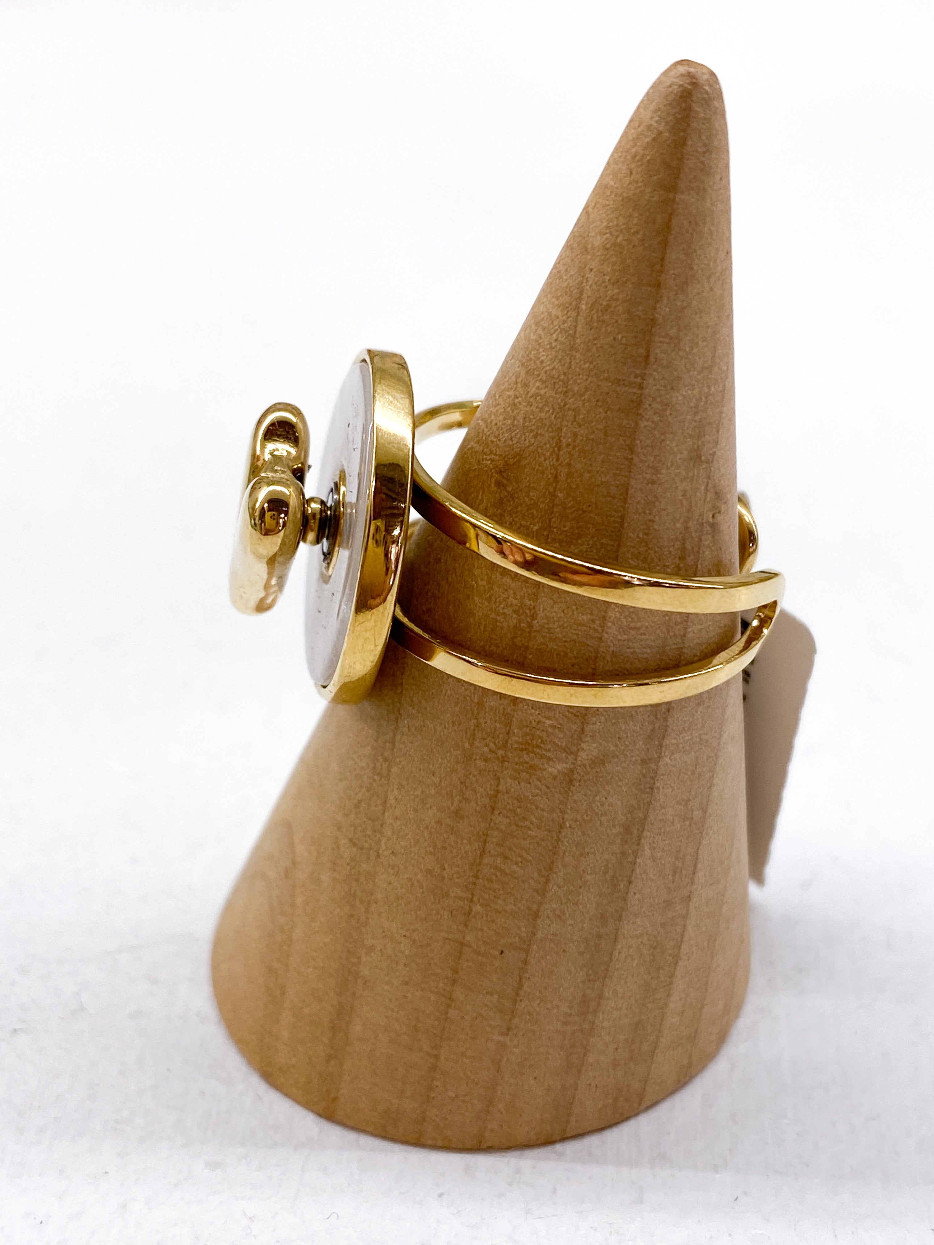 Bague nacrée anti-stress avec cœur doré
