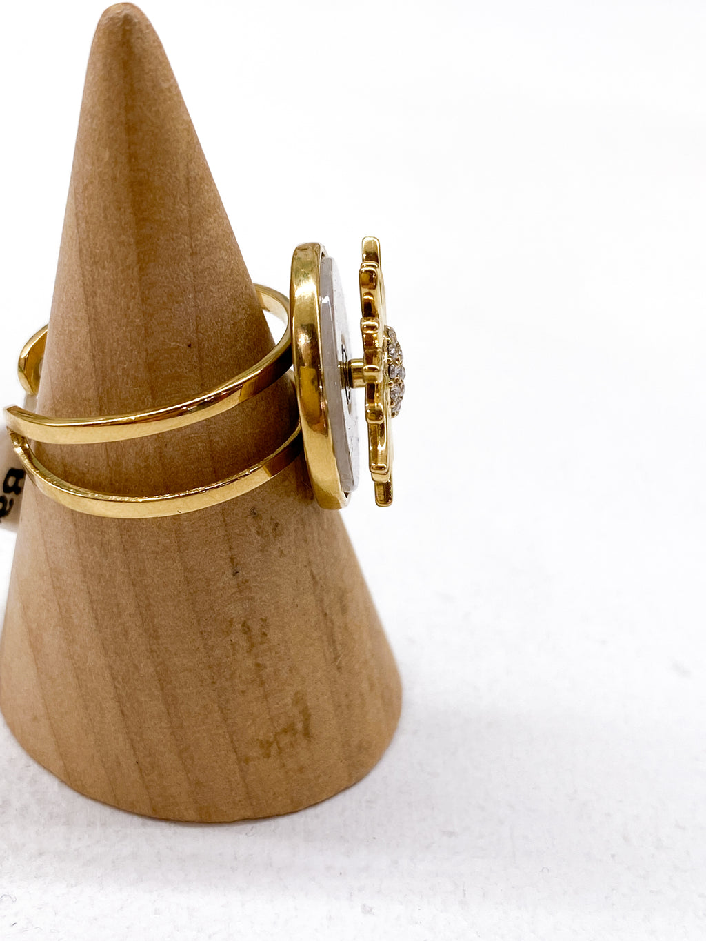 Bague nacrée anti-stress avec soleil tournant