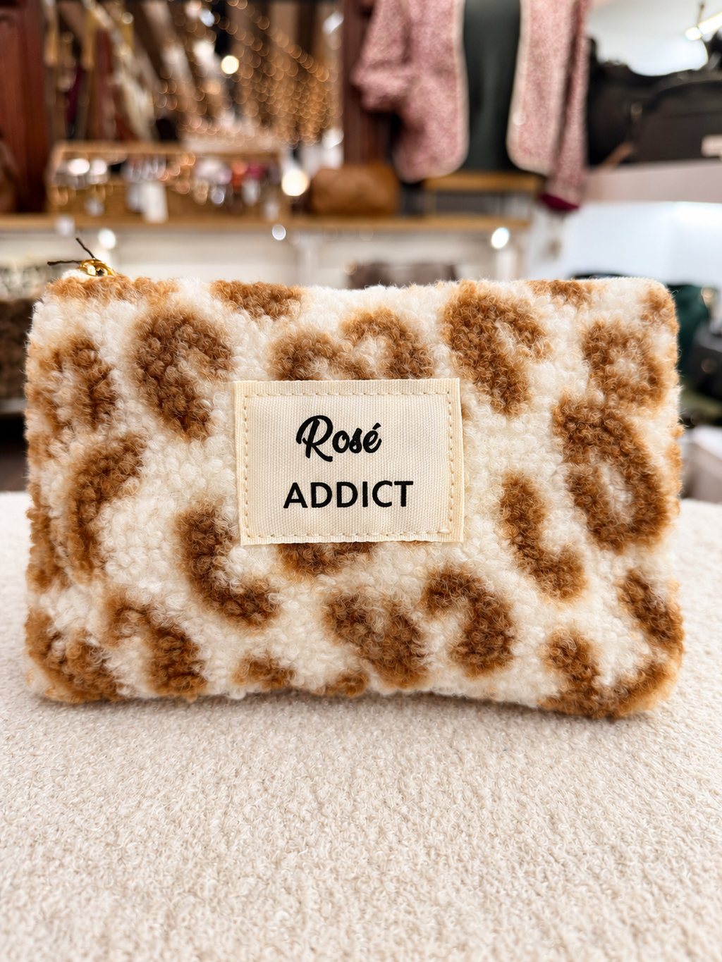 Pochette en laine synthétique avec message humoristique